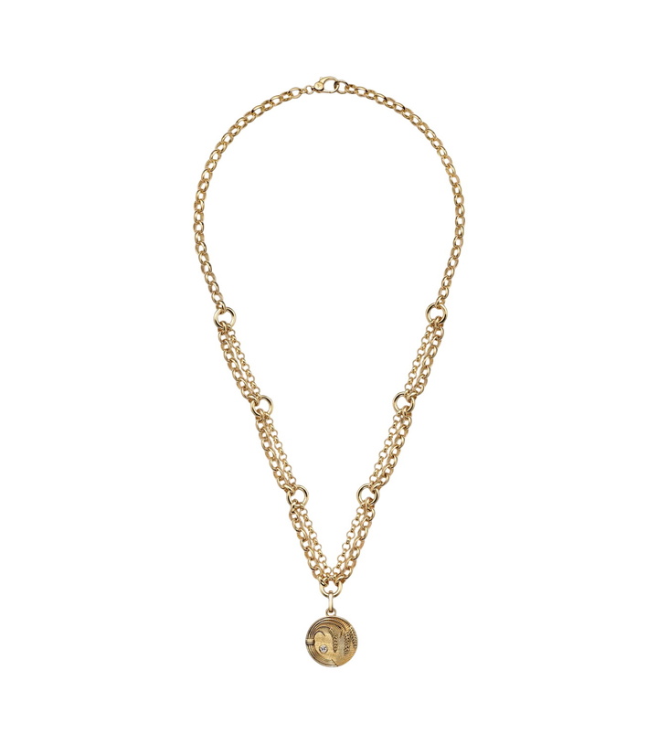 Photo: FoundRae Infinite Gratitude 18kt gold pendant necklace with diamond