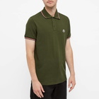 Moncler Men's Classic Logo Polo Shirt in Army Green