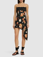 WEWOREWHAT Asymmetric Lace Mini Dress