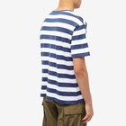 Visvim Men's Border Striped T-Shirt in Navy