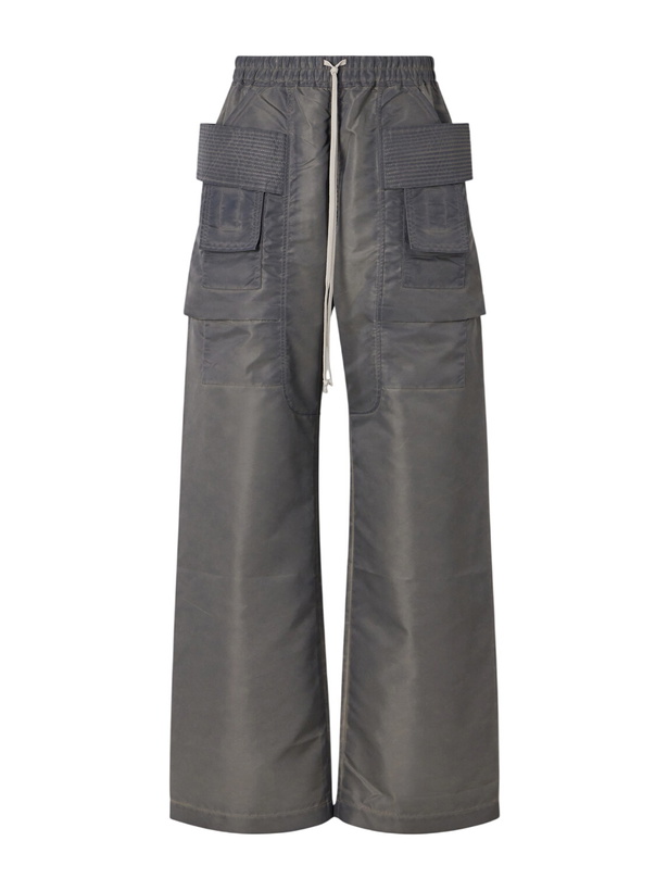 Photo: DRKSHDW by Rick Owens - Creatch Wide-Leg Shell Drawstring Cargo Trousers - Gray
