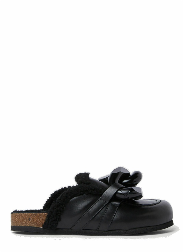 Photo: Shearling Chain Loafers in Black