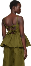 Cecilie Bahnsen Green Akira Denim Tank Top