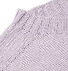 Howlin' - Life In Reverse Two-Tone Wool and Cotton-Blend Sweater - Violet