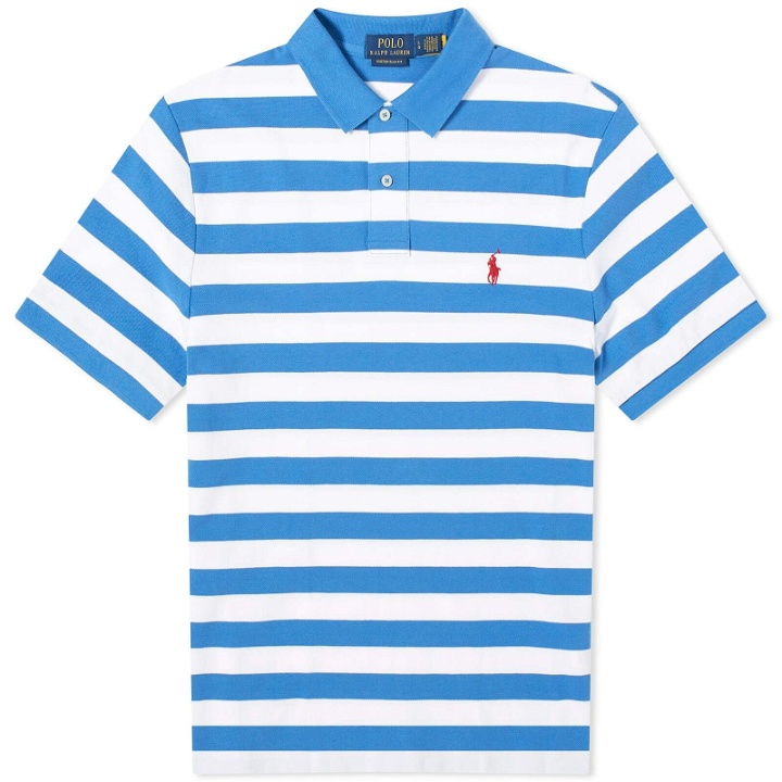 Photo: Polo Ralph Lauren Men's Bold Stripe Polo Shirt in New England Blue/White