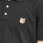 Maison Kitsuné Men's Fox Head Patch Regular Polo Shirt in Black