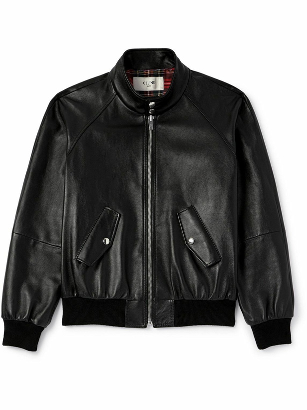 Photo: CELINE - Slim-Fit Leather Blouson Jacket - Black