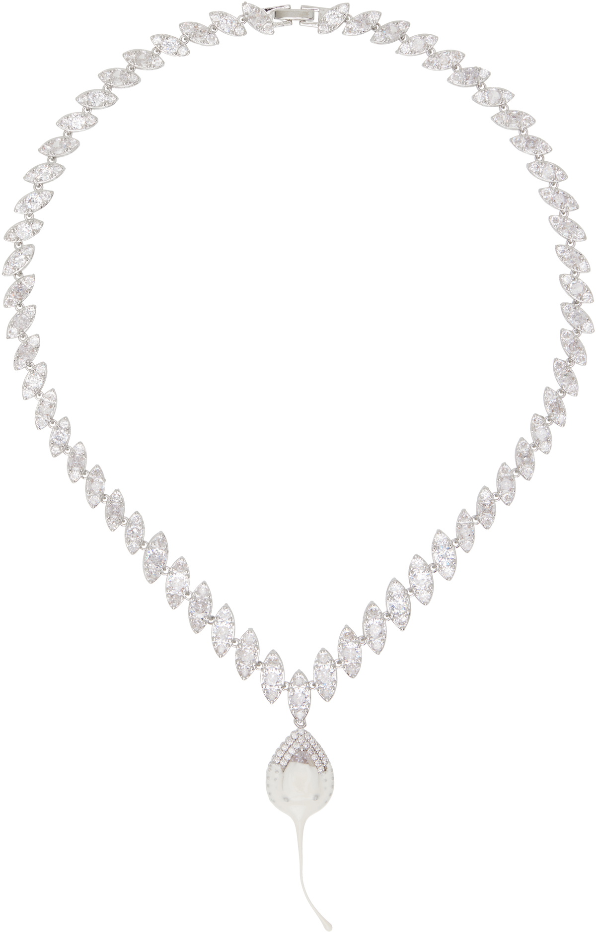 Ottolinger Silver & Beige Diamond Dip Necklace
