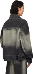 Feng Chen Wang Black Gradient Denim Jacket