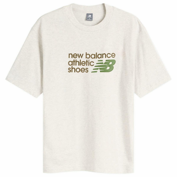 Photo: New Balance Men's Athletics Relaxed Premium Chest Logo T-Shirt in Ash Heather