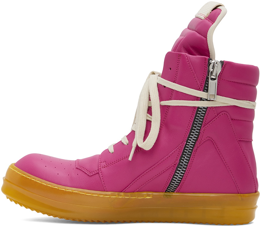 Rick Owens Pink Geobasket Sneakers Rick Owens