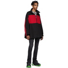 Balenciaga Black and Red Poplin Zip-Up Jacket