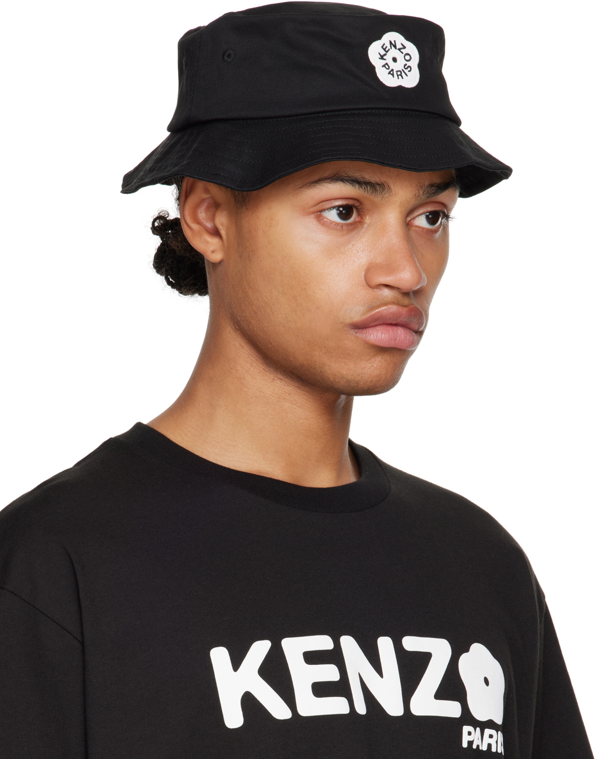 Kenzo Black Kenzo Paris Logo Patch Bucket Hat