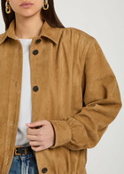 Saint Laurent Gathered Suede Jacket Dark Brown