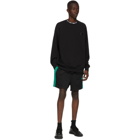Acne Studios Black and Green Side-Stripe Track Shorts