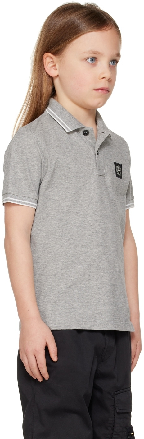 Stone Island Junior Kids Gray Patch Polo