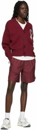 AMI Alexandre Mattiussi SSENSE Exclusive Burgundy Viscose Shorts