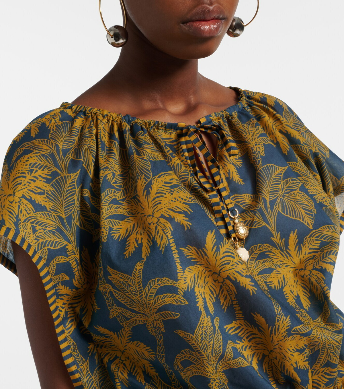 Eres Crocodile printed cotton voile top
