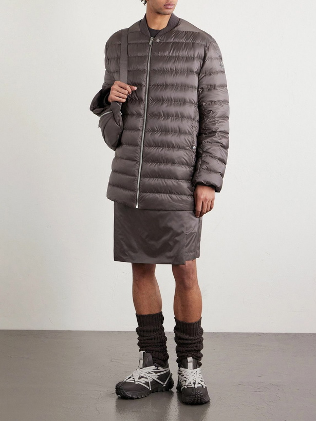 Photo: Rick Owens - Moncler Quilted Padded Shell Down Jacket - Brown