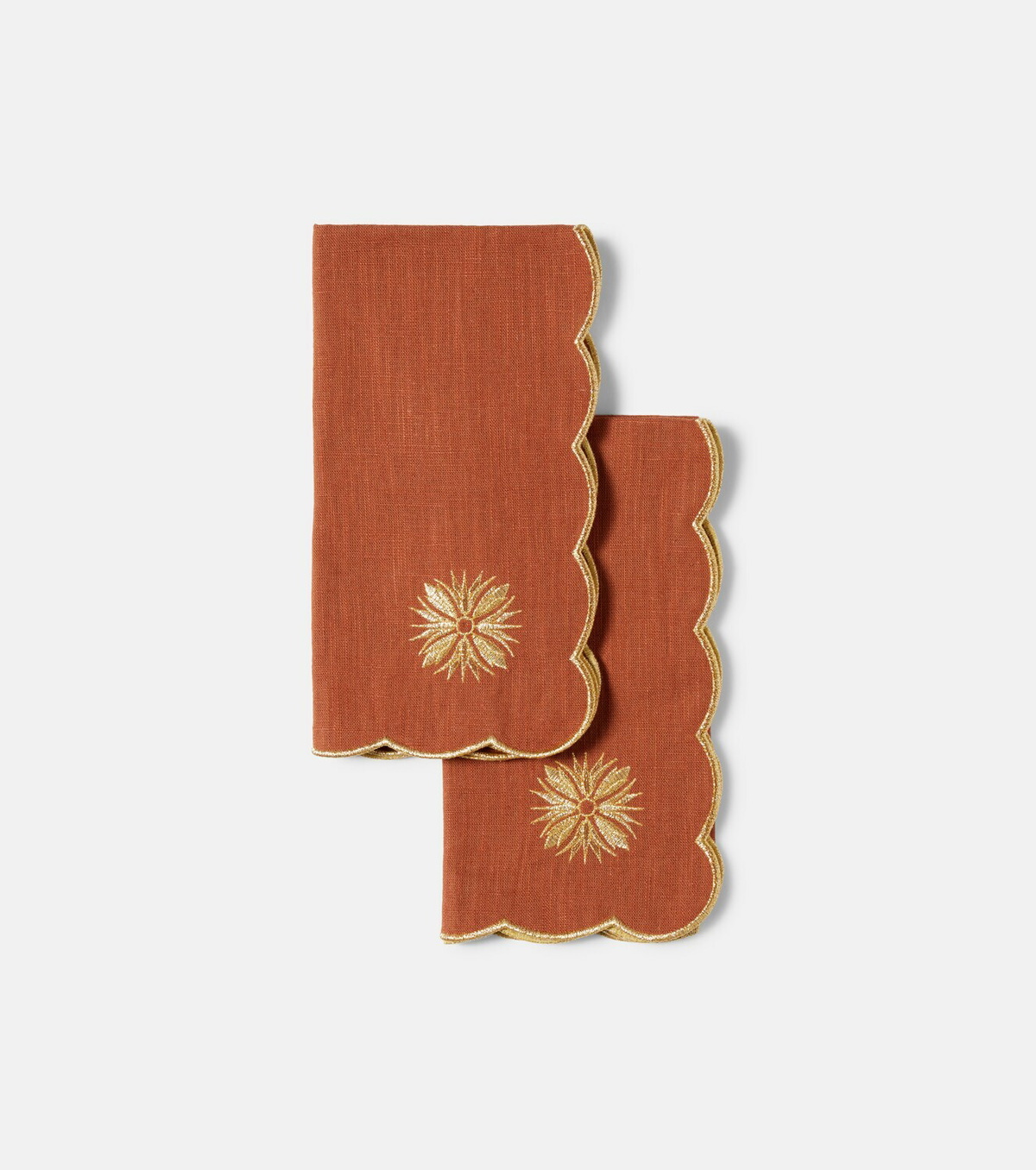 Cabana Terracotta set of 2 linen and cotton napkins