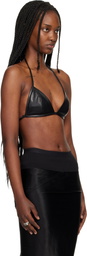 Rick Owens Black Temple Waxy Lamb Leather Bra