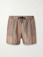 Paul Smith - Short-Length Striped Swim Shorts - Red