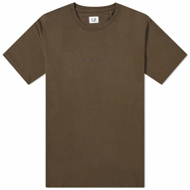 Photo: C.P. Company Men's Small Logo T-Shirt in Ivy Green