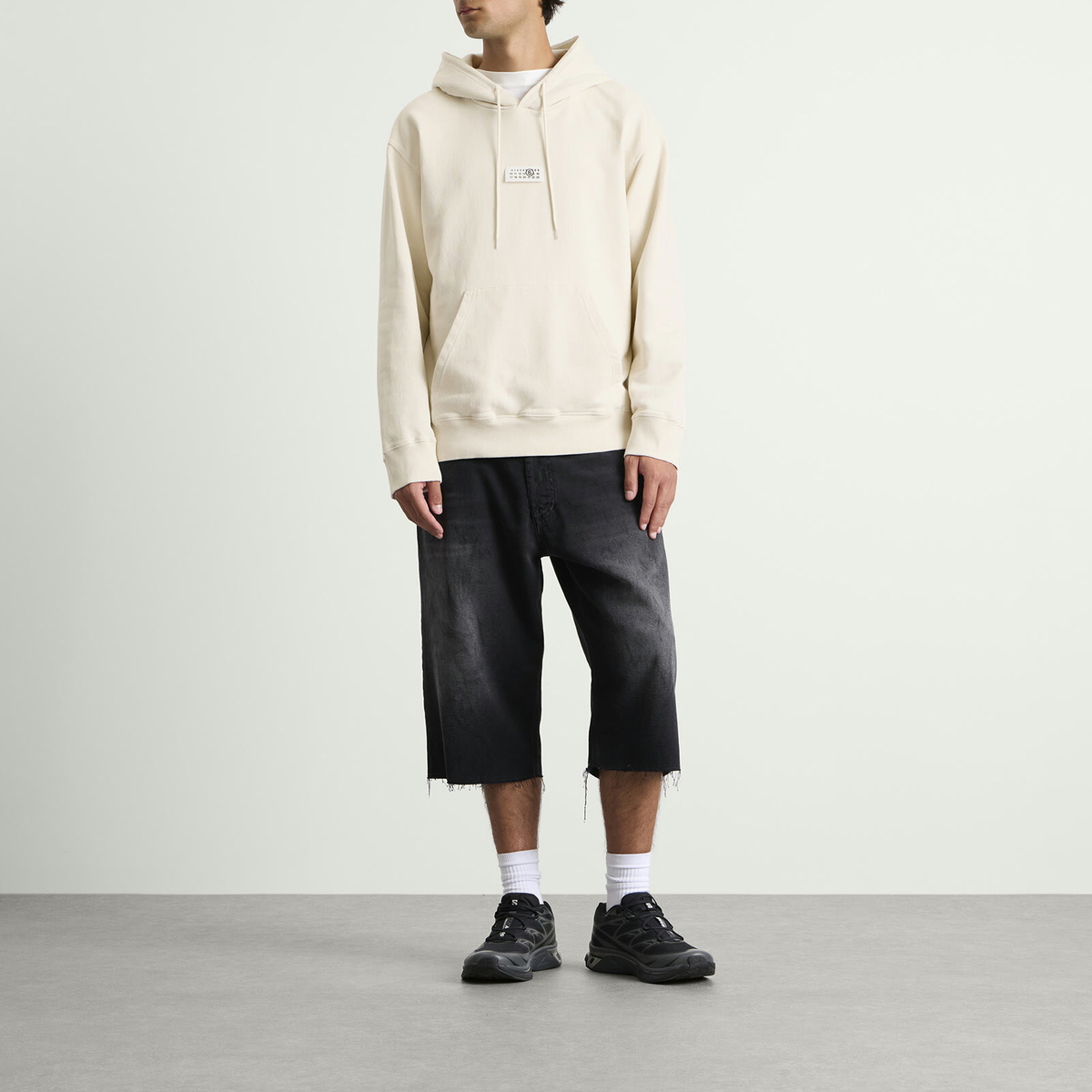 MM6 Maison Margiela Men's Logo Hoodie in Ecru