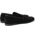 Dolce & Gabbana - Leather-Trimmed Suede Penny Loafers - Black