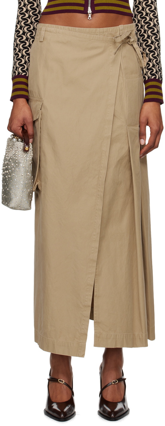 DRIES VAN NOTEN 'Seaches Long' skirt Beige【関税送料込】 Dries Van Noten Skirts | Belgium Contemporary Ready to Wear