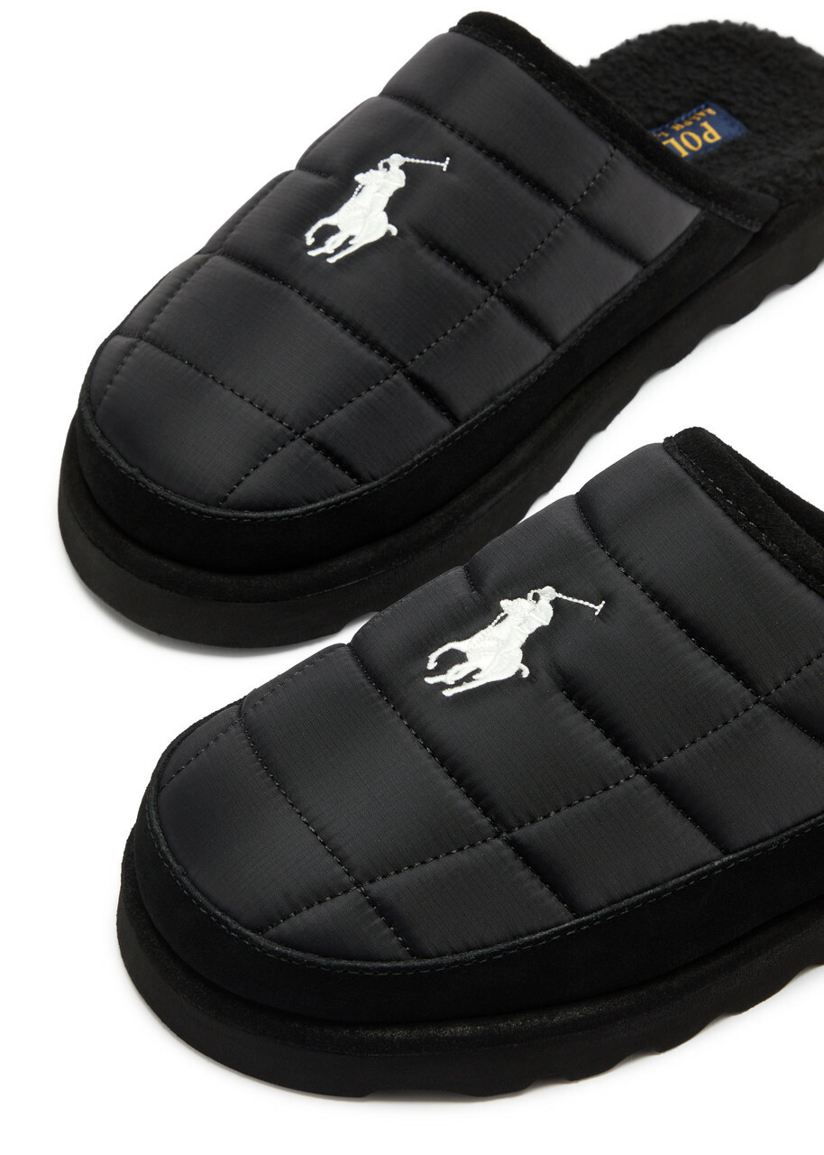 Polo Ralph Lauren Quilted Shell Slippers Black