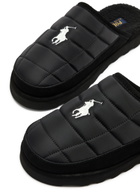 Polo Ralph Lauren Quilted Shell Slippers Black