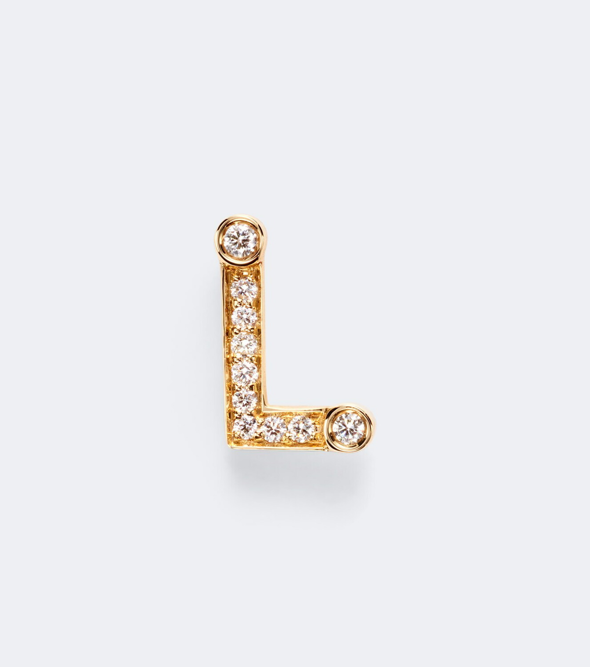 Sophie Bille Brahe Initial Petite L 18kt gold single earring with diamonds