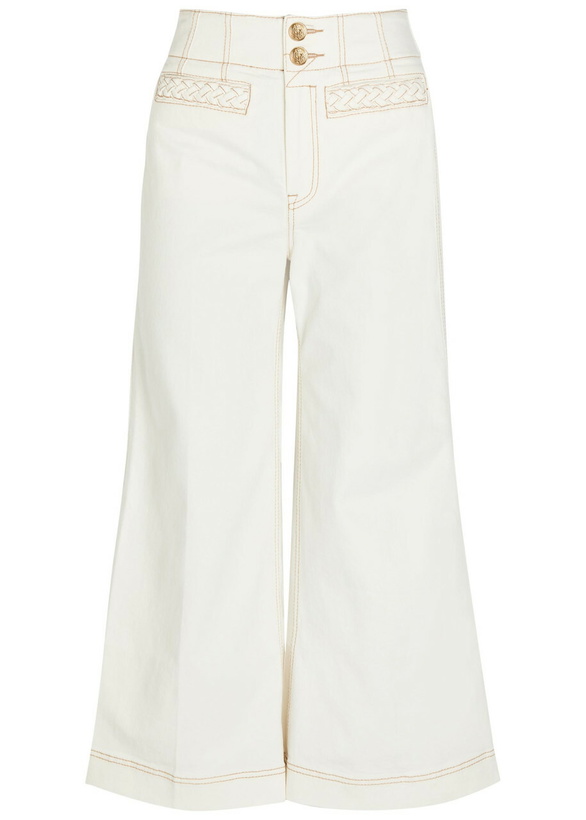Photo: Zimmermann Roselight Cropped Flared-leg Jeans Cream