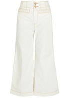 Zimmermann Roselight Cropped Flared-leg Jeans Cream
