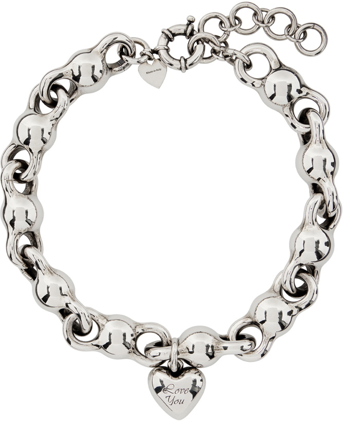 Photo: Acne Studios Silver Heart Charm Necklace