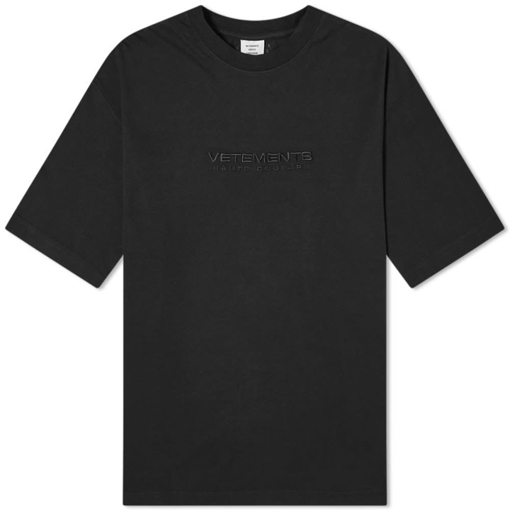 Photo: VETEMENTS All Black Logo Haute Couture Tee