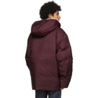 Acne Studios Burgundy Down Hooded Jacket