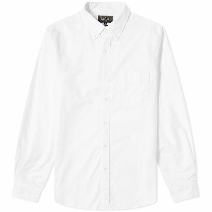 Photo: Beams Plus Men's Button Down Oxford Shirt in White
