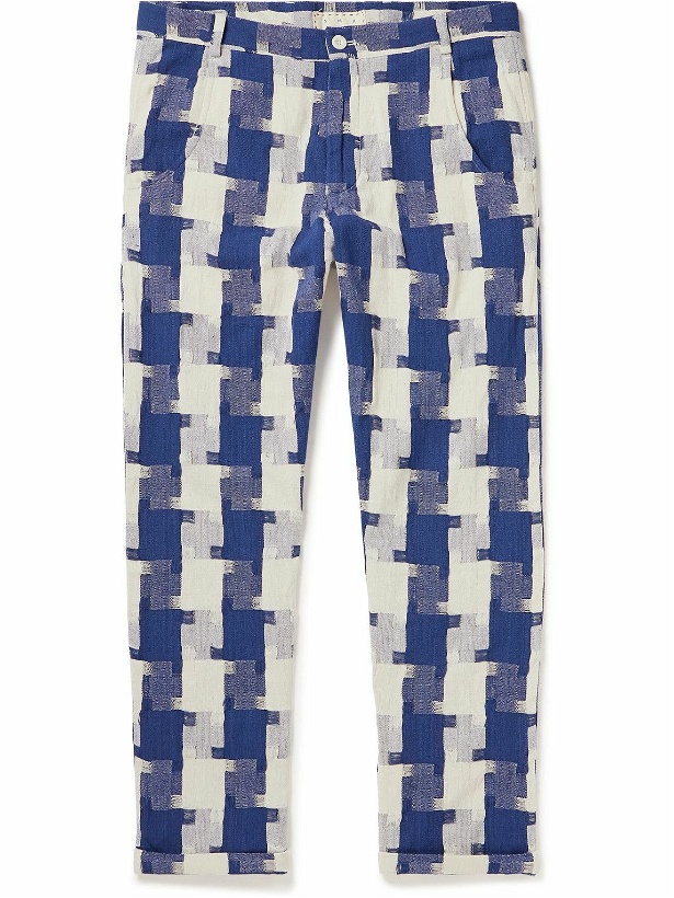Photo: SMR Days - Carbo Straight-Leg Textured-Cotton Trousers - Blue
