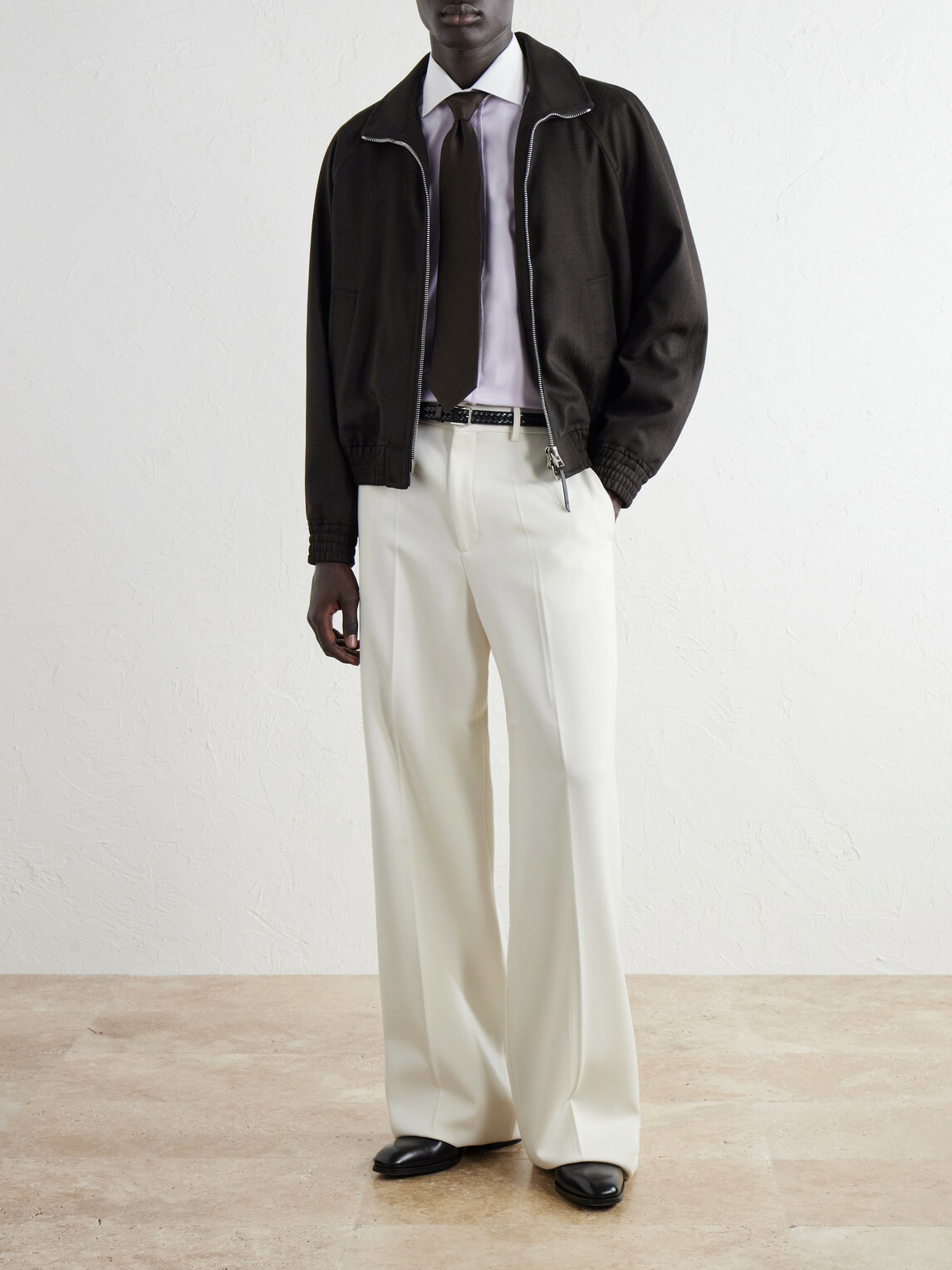 TOM FORD - Spread-Collar Cotton-Gabardine Shirt - Purple