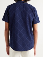 OAS - Camp-Collar Cotton-Terry Jacquard Shirt - Blue