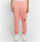 Martine Rose - Tapered Logo-Print Loopback Cotton-Jersey Sweatpants - Pink