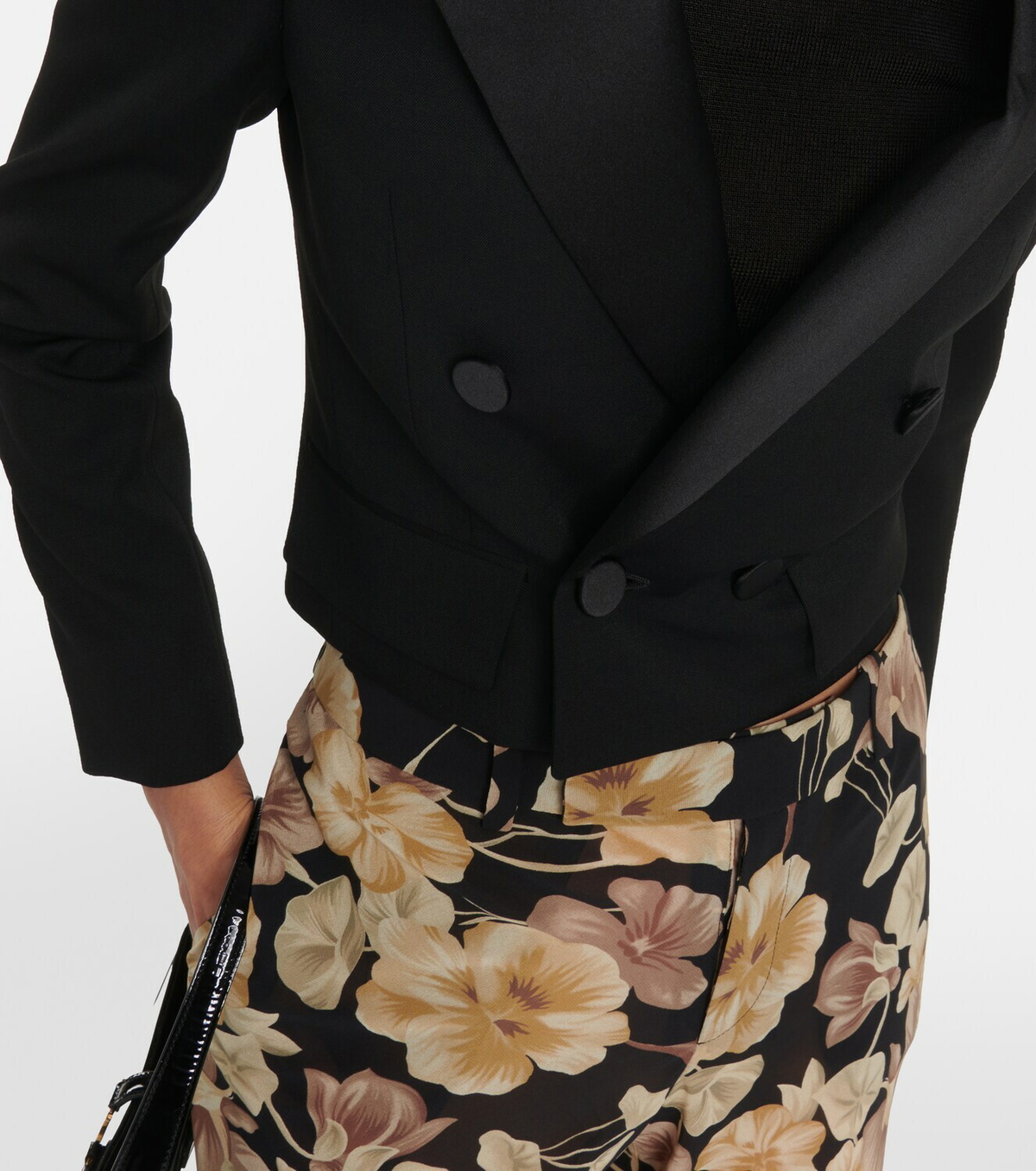 Saint Laurent Cropped wool tuxedo jacket Saint Laurent