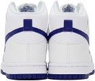Nike White & Purple Dunk High Retro Sneakers