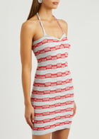 Gimaguas Été Striped Knitted Mini Dress Red