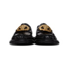 Versace Black Medusa Moccasin Loafers
