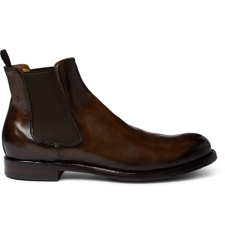 Photo: Officine Creative - Tempus Polished-Leather Chelsea Boots - Dark brown