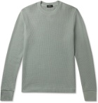 Theory - Mattis Waffle-Knit Cotton Sweatshirt - Green