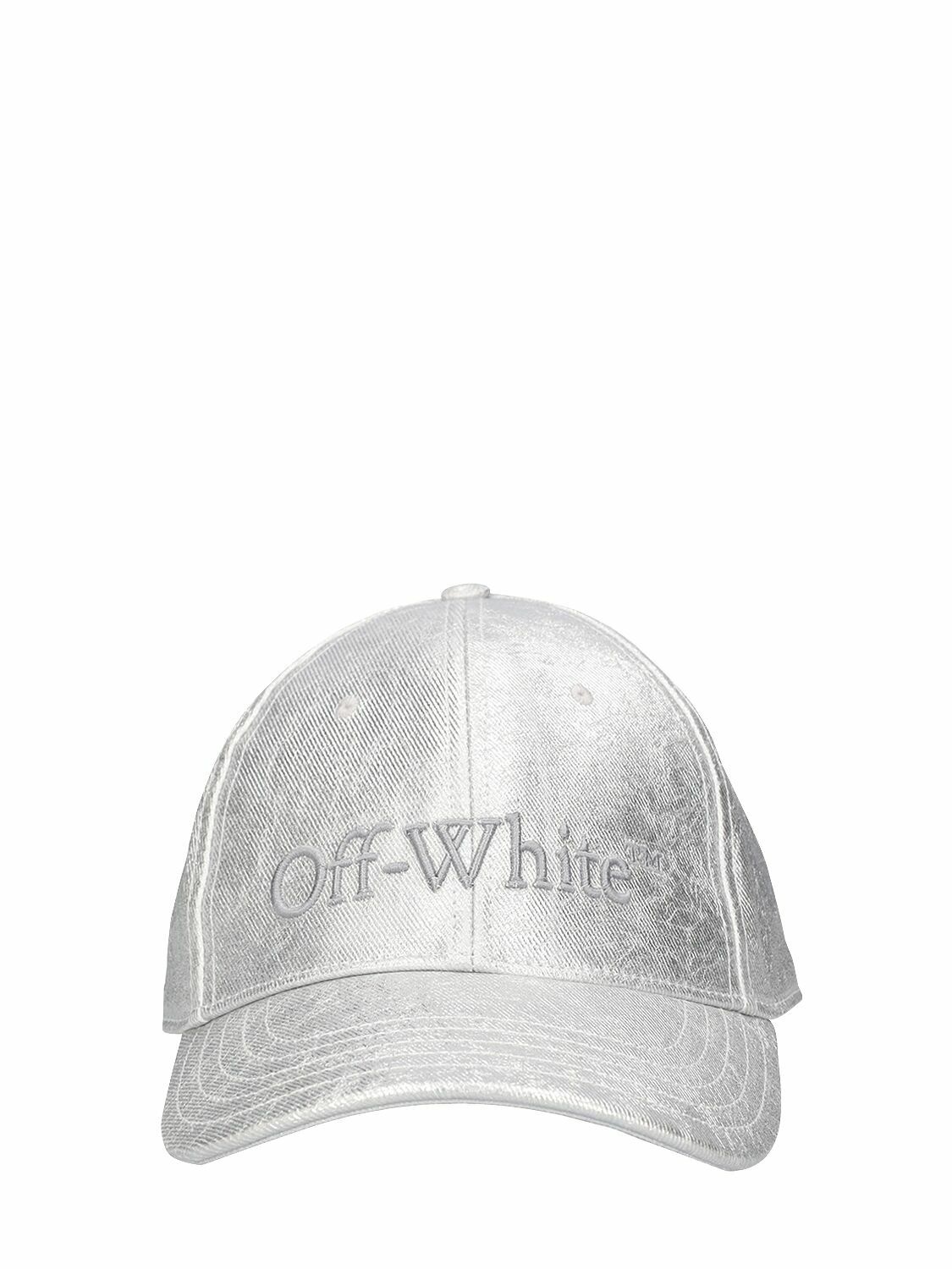 Photo: OFF-WHITE Logo Coated Cotton Denim Baseball Cap